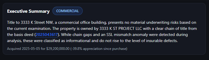 Executive Summary screenshot