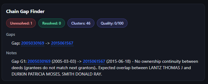 Chain Gap Finder screenshot